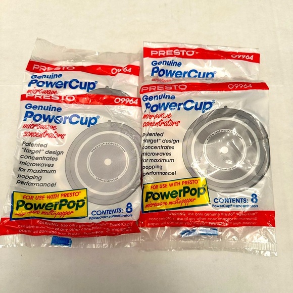 NEW 4 Packages 32Pc Presto PowerCup Microwave Popcorn Popper Concentrator 09964 - Picture 1 of 3
